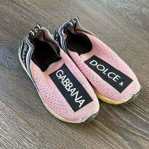 kids Dolce & Gabbana Pink Mesh Slip-Ons